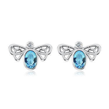 Blue Crystal Butterfly Earrings-Your Soul Place
